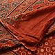 Online Ajrakh Printed Mul Cotton Saree in Red Color