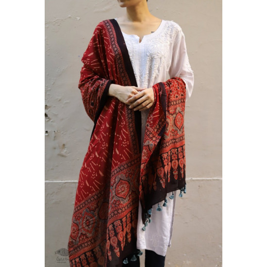 शोभना . Shobhna ❋ Mul Cotton Ajrakh Dupatta - 1