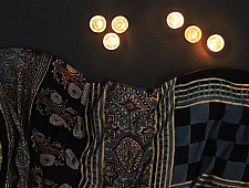 Kaveri . कावेरी - Gajji Silk Ajrakh Saree with Zari Pallu - 2