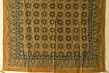 Neelanjana . नीलांजना ~ Square Ajrakh Cotton Mustard Yellow Scarf