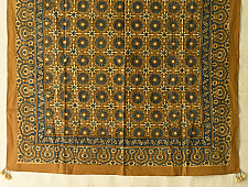 Neelanjana . नीलांजना ~ Square Ajrakh Cotton Mustard Yellow Scarf