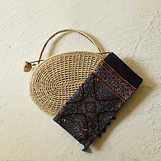 Amoha . अमोहा | Ajrakh Block Printed Cotton Stole ~ A
