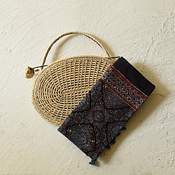 Amoha . अमोहा | Ajrakh Block Printed Cotton Stole ~ A