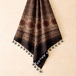 Sakhi . सखी ⁂ Ajrakh Block Printed Pure Cotton Dupatta - 07