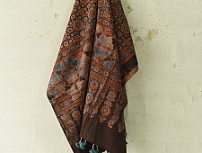 Sakhi . सखी ⁂ Ajrakh Block Printed Pure Cotton Dupatta - 04