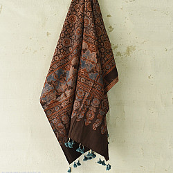 Sakhi . सखी ⁂ Ajrakh Block Printed Pure Cotton Dupatta - 04