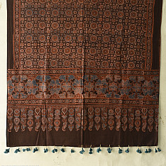 Sakhi . सखी ⁂ Ajrakh Block Printed Pure Cotton Dupatta - 04