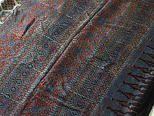 Shruti | Ajrakh Block Printed Modal Silk Saree