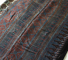 Shruti | Ajrakh Block Printed Modal Silk Saree