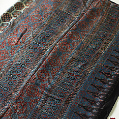 Shruti | Ajrakh Block Printed Modal Silk Saree