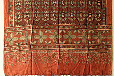 Ajrakh Mulberry Silk Dupatta | Natural dyed - D