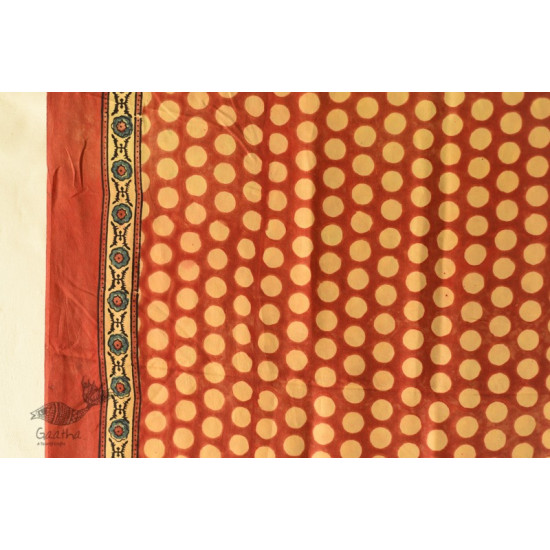 buy Ajrakh Printed Mulberry Silk Red Doted Dupatta