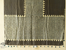 Ajrakh Mulberry Silk Dupatta - Grey