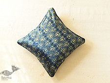 Ajrakh Block Printed Indigo Cushion Cover - Mashru