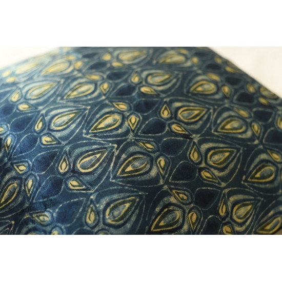 shop Ajrakh Block Printed Indigo Cushion Cover - Mashru