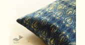 shop Ajrakh Block Printed Indigo Cushion Cover - Mashru