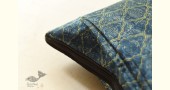 shop Ajrakh Block Printed Indigo Cushion Cover - Mashru