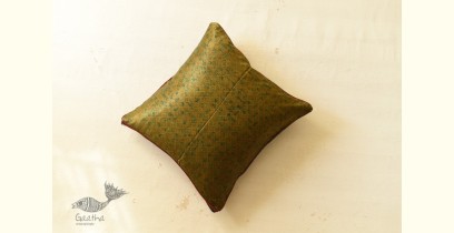 Ajrakh Block Printed ~ Green Cushion Cover 