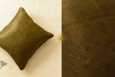 Ajrakh Block Printed ~ Green Cushion Cover 