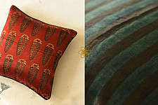 Cushion Cover Ajrakh Printed - 18" x 18"