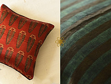 Cushion Cover Ajrakh Printed - 18" x 18"