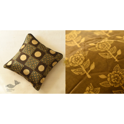 Mashru ~ Ajrakh Block Printed Cushion Cover