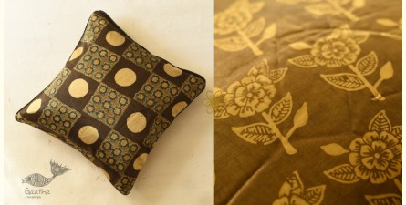 Mashru ~ Ajrakh Block Printed Cushion Cover