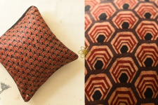 Mashru Cushion Cover ~ Ajrakh Printed