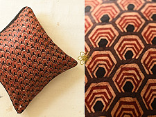 Mashru Cushion Cover ~ Ajrakh Printed