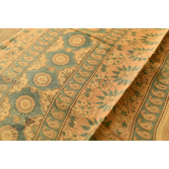 shop handmade ajrakh printed Tussar Silk saree