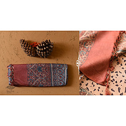 Ajrakh Printed ~ Tussar Silk Saree ~ Natural Color 