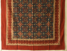 Neelanjana . नीलांजना ~ Square Ajrakh Cotton Red Scarf