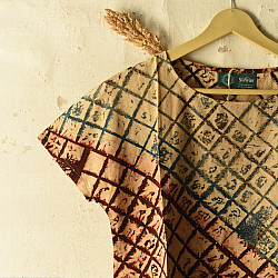 Natural Dyed ~ Ajrakh Cotton Top 5