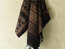 Sakhi . सखी ⁂ Ajrakh Block Printed Pure Cotton Dupatta - 05