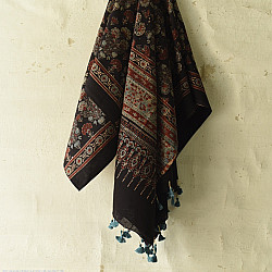 Sakhi . सखी ⁂ Ajrakh Block Printed Pure Cotton Dupatta - 05