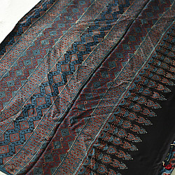 Shruti | Hand Block Printed - Ajrakh Modal Silk Saree