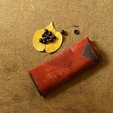 Charu . चारु | Ajrakh Block Printed Mul Cotton Red Saree