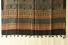 Ajrakh Mulberry Silk Dupatta | Natural dyed - E