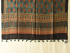 Ajrakh Mulberry Silk Dupatta | Natural dyed - E