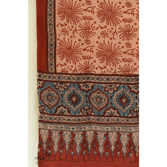 Handwoven Cotton - Ajrakh Block Printed Dupatta