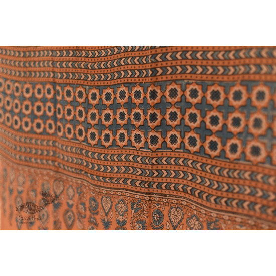 handloom Cotton - Ajrakh Block Printed Dupatta