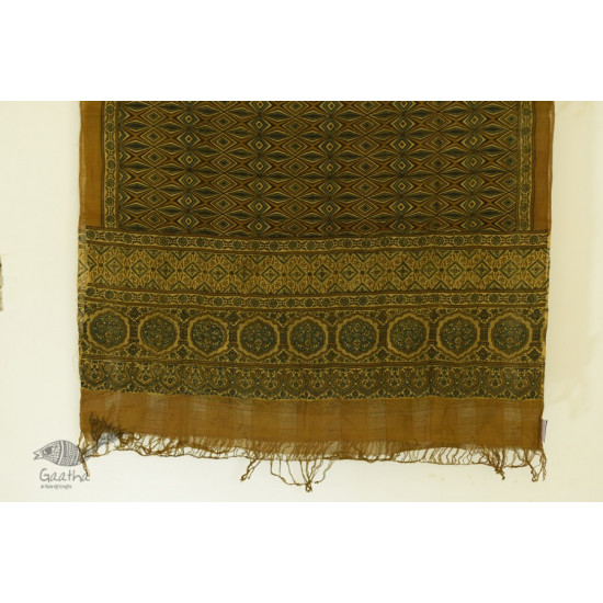 Handwoven Cotton - Ajrakh Block Printed Dupatta