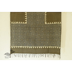 Grishma . ग्रीष्‍म | Handwoven Cotton - Ajrakh Block Dupatta - Grey