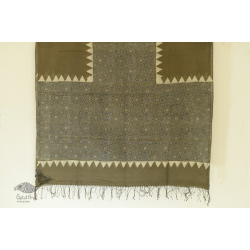 Grishma . ग्रीष्‍म | Handwoven Cotton - Ajrakh Block Dupatta - Grey