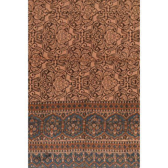 Handwoven Cotton - Ajrakh Block Printed Dupatta - Walnut Brown