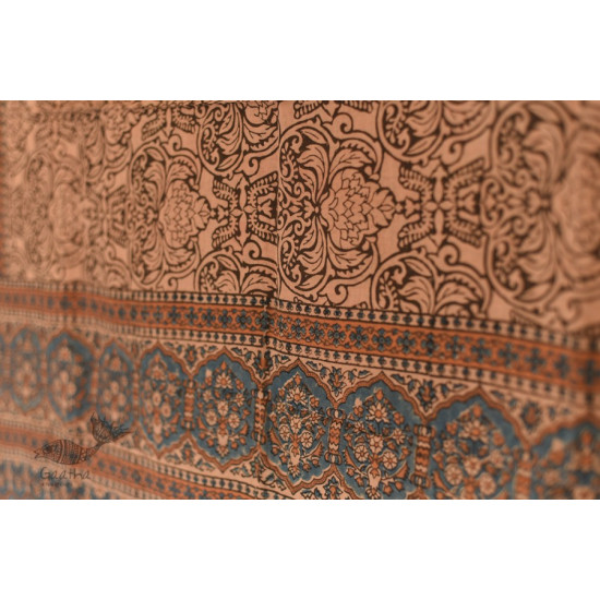 Handwoven Cotton - Ajrakh Block Printed Dupatta - Walnut Brown