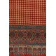 Handwoven Cotton - Ajrakh Block Printed Dupatta With Red Checks