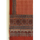 Handwoven Cotton - Ajrakh Block Printed Dupatta With Red Checks