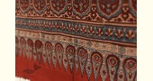 Handwoven Cotton - Ajrakh Block Printed Dupatta With Red Checks