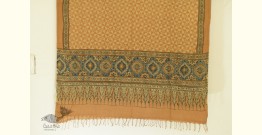 Grishma . ग्रीष्‍म | Ajrakh Block Printed Handloom Cotton Dupatta - Yellow